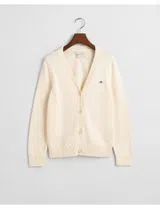 Cardigan de malha com butões Bege