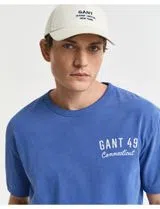 T-shirt washed out Azul