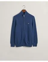 Cardigan de malha com fecho Azul