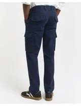 Regular Fit Twill Cargo Pants Blue