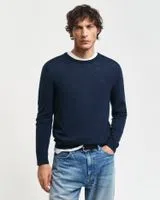 Camisola de lã fina Azul