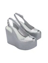 Sapatos Groovy Wedge Glitter Transparente