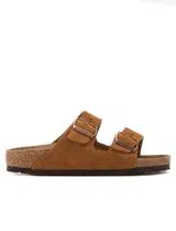 Sandálias Arizona Suede Leather Castanho Estreito