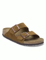 Sandálias Arizona Suede Leather Castanho Estreito