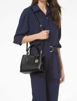Camille Small Logo Leather Satchel