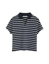 Striped Regular Fit Polo Blue-White