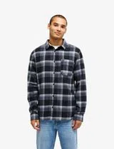 Camisa de manga comprida Motherfly Plaid Preto
