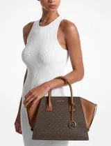 Avril Large Satchel Brown