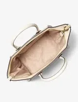  Avril Leather Satchel Cream