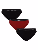 Pack 3 Cuecas Elastic com logo Preto-Vermelho