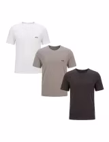 Pack 3 T-Shirts Interiores Cinzento-Branco-Preto