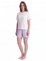 Pijama de manga curta Branco