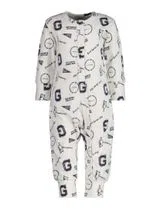 Printed Aop Beige Babygrow Pajamas