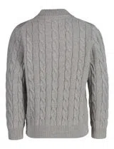 Grey Half-Zip Knit Sweater