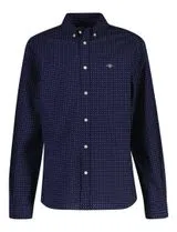 Camisa Poplin Micro Print BD Azul