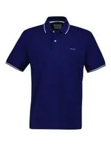 Polo de Piqué Azul con Tipping