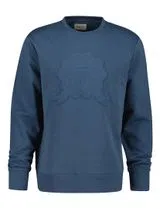 Embroidered Badge Sweatshirt Blue