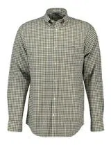 Regular Fit Gingham Poplin Shirt Green