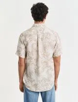 Reg Botanical Linen Print Beige Shirt