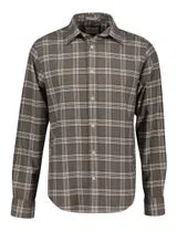 Chemise flanelle à carreaux mélangés marron