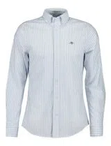 Camisa Slim Oxford Stretch Stripe Azul