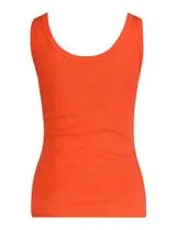 Orange Slim Ribbed Tank Top