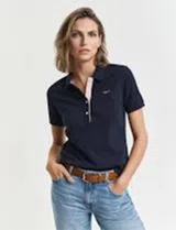 Polo Piqué Contrast Bleu