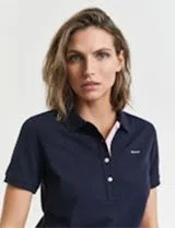 Polo Piqué Contrast Bleu