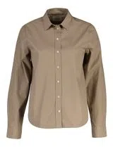 Camisa de popelina clásica corte regular Beige