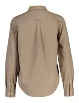 Camisa de popelina clásica corte regular Beige