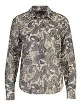 Blue Paisley Satin Shirt