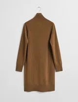 Beige High Neck Knitted Dress
