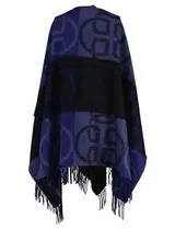 Poncho de lã Monogram Azul
