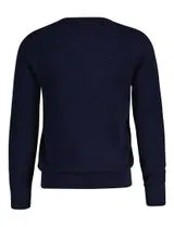 Fine wool cardigan with blue closure
