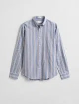 Chemise Rayée Regular Fil A Fil Bleu