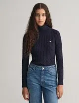 High Neck Blue Sweater