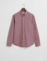 Regular Fit Gingham Poplin Shirt Red