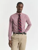 Regular Fit Gingham Poplin Shirt Red