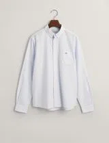 Gingham Shield Poplin Shirt Blue