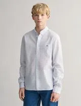 Gingham Shield Poplin Shirt Blue