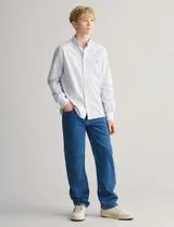 Gingham Shield Poplin Shirt Blue