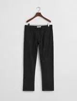 Pantalones de Lino Negro Relajados