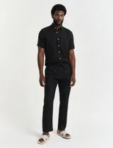 Pantalones de Lino Negro Relajados