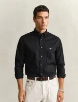 Chemise en popeline Classic regular fit Noire