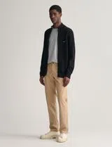 Beige Slim Twill Trousers