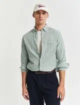 Green Stripe Cotton Linen Shirt