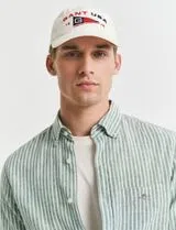 Green Stripe Cotton Linen Shirt