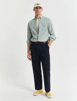 Green Stripe Cotton Linen Shirt