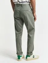 Sunfaded Green Slim Chino Pants