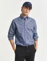 Camisa Slim Fit Classic Oxford Azul